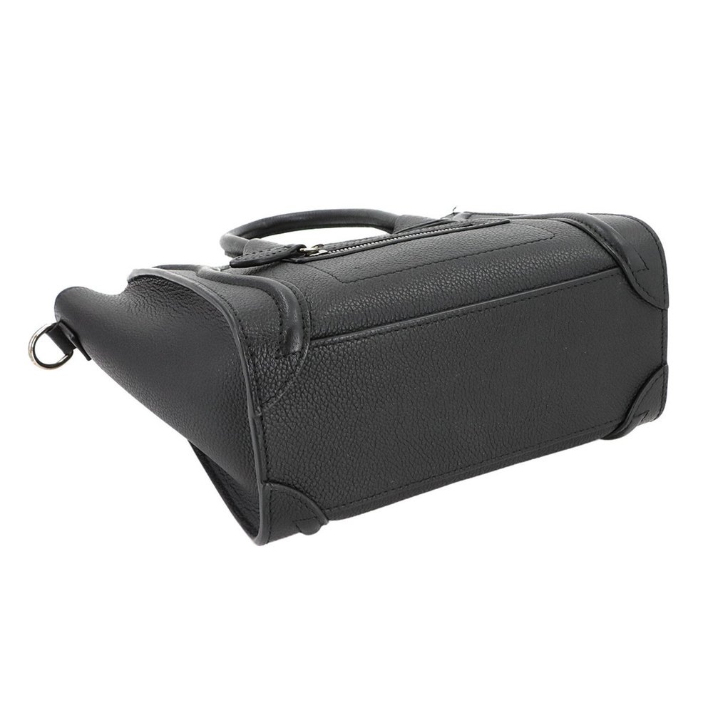 Celine Luggage Nano Shopper 2-way hand/shoulder bag in black leather with sil... - Picture 4 of 10